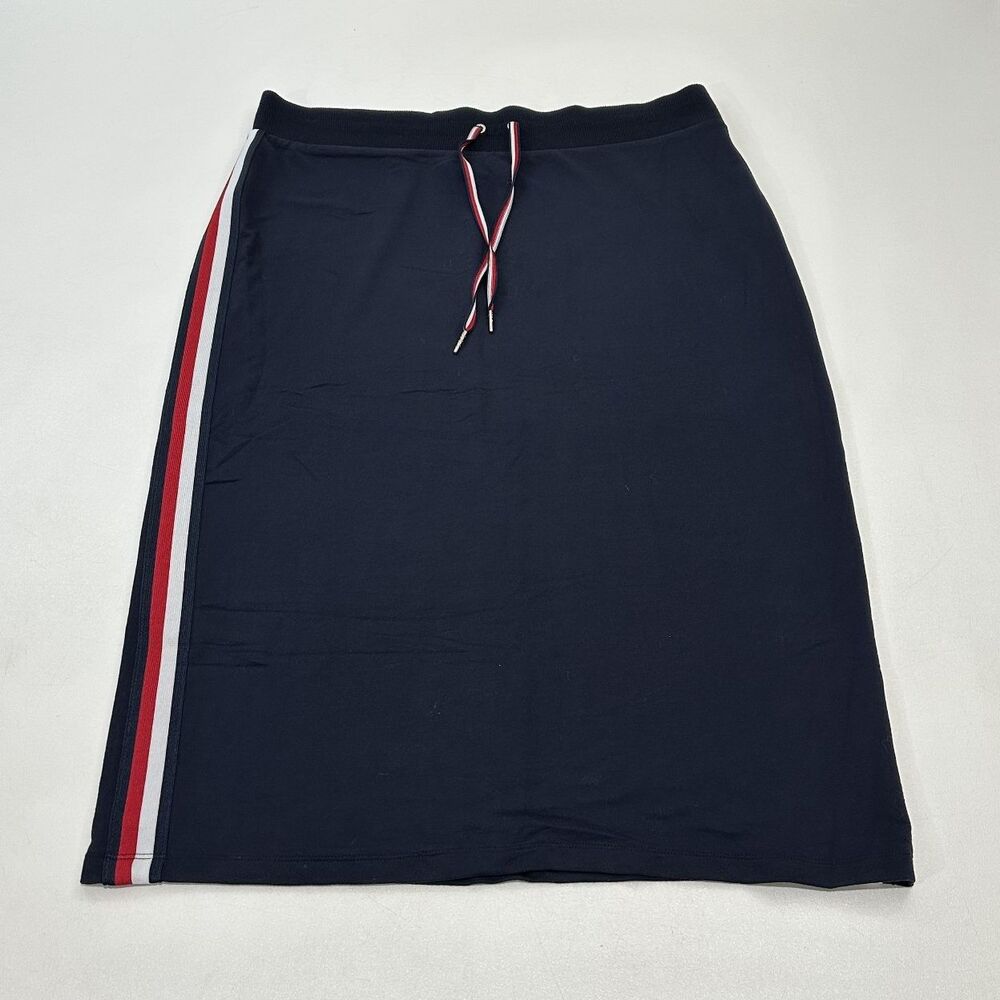 Tommy Hilfiger Women's Knit Skirt Dark Navy Ribbed Elastic Waistband, Size XL/EG